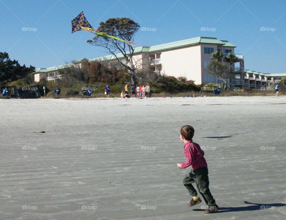 Flying a kite