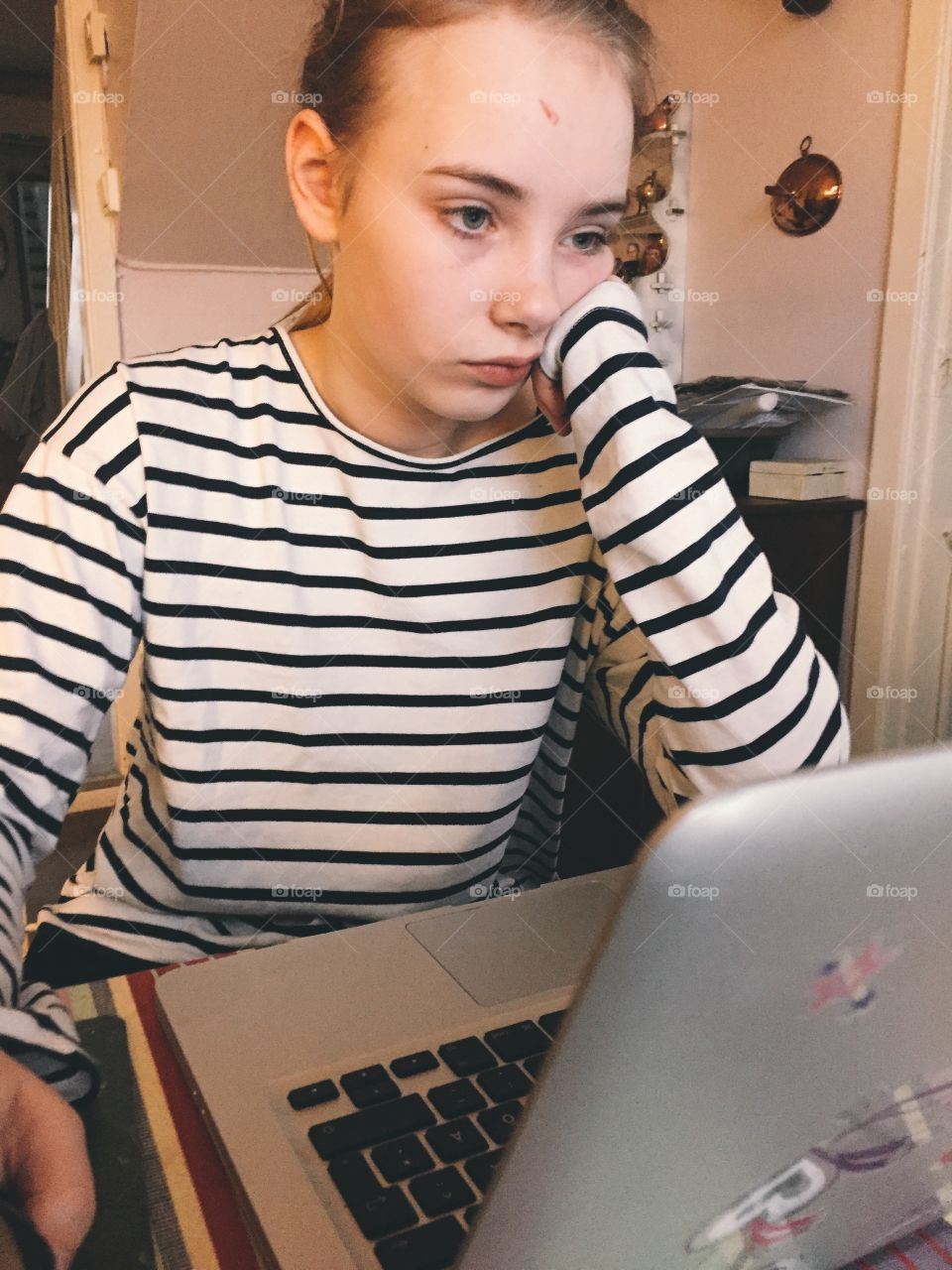 Girl using her computer