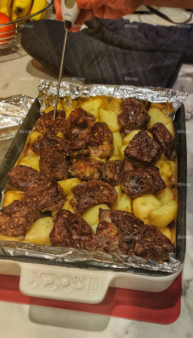 cooking home: potato with a beef