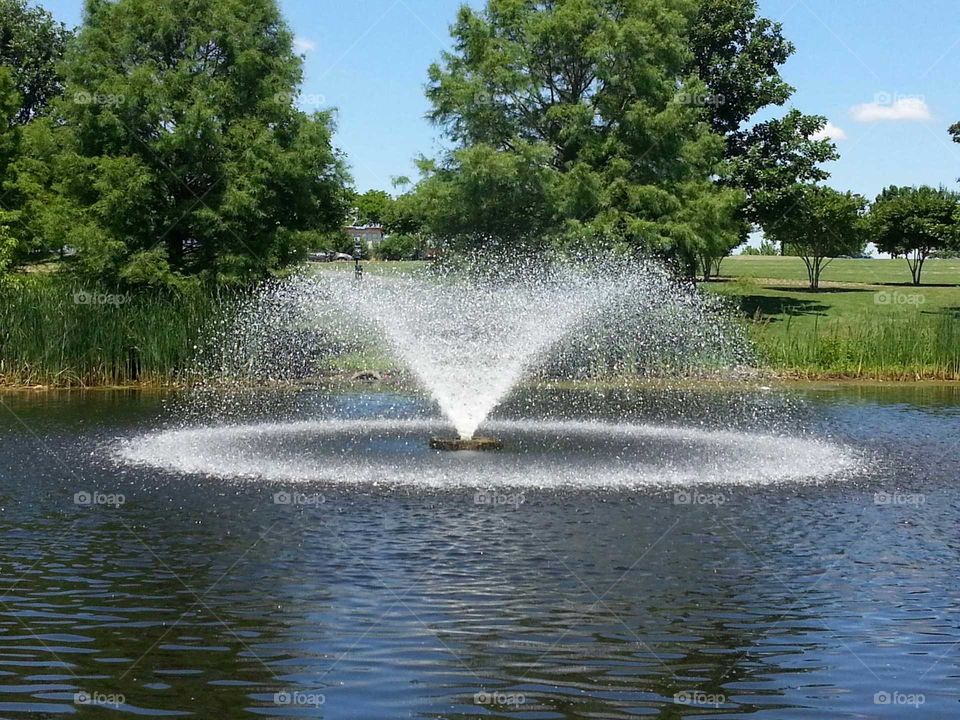A fountain, In a maryland park.