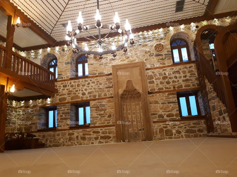 Inside Sultan Ahmed mosque in Zenica