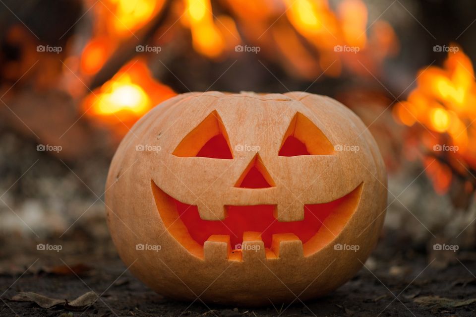 Close-up of halloween pumpkin