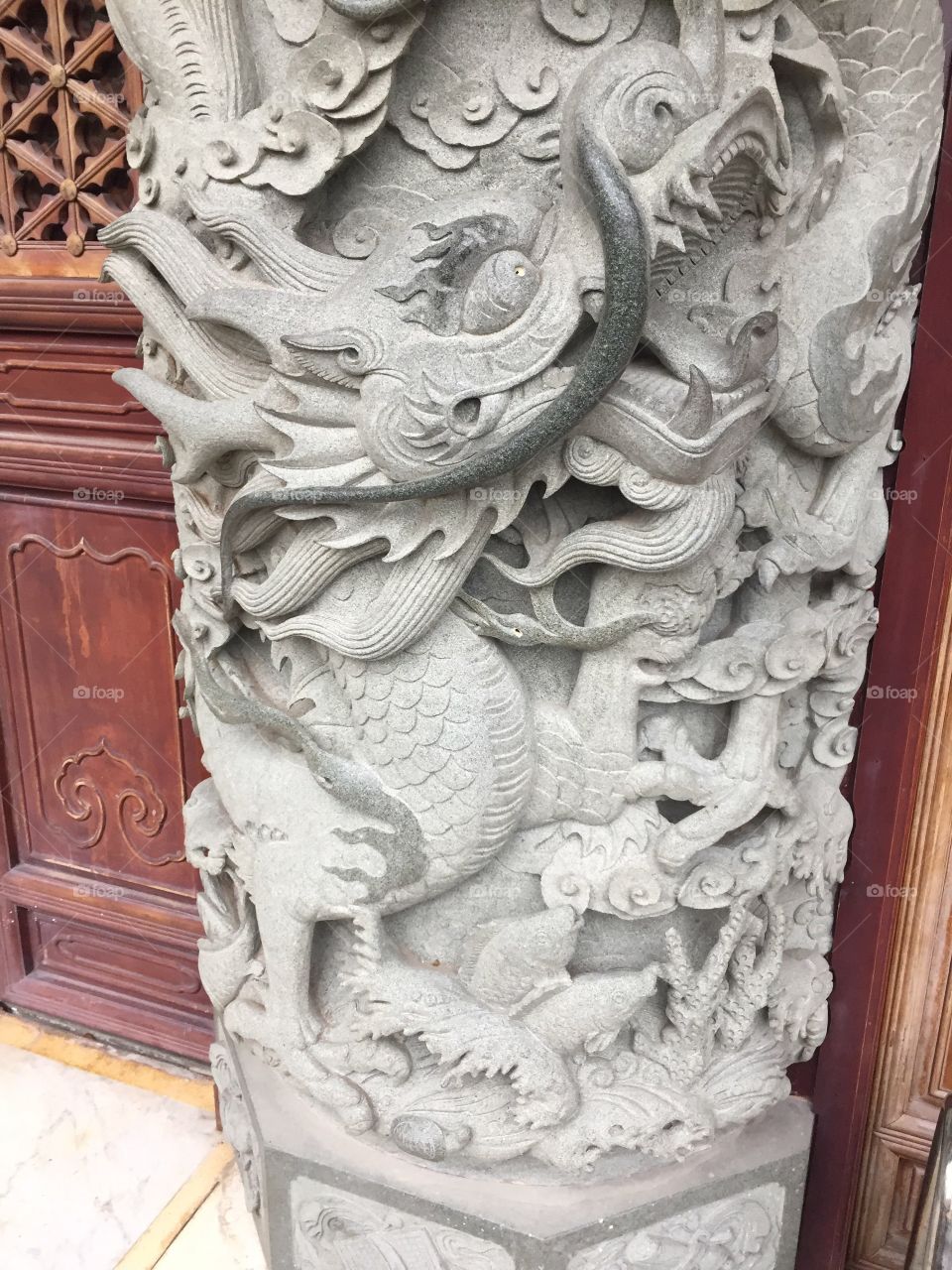 Dragons and Lions at Po Lin Monastery, Ngong Pin Village, Lantau Island, in Hong Kong