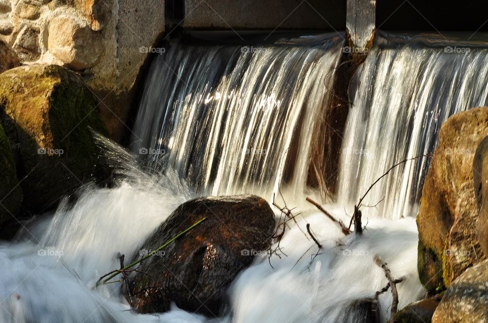 waterfall in the park in Poland