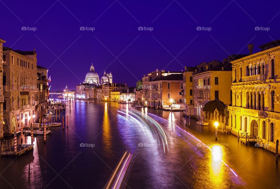 Grand Canal at night, Venice, Italy