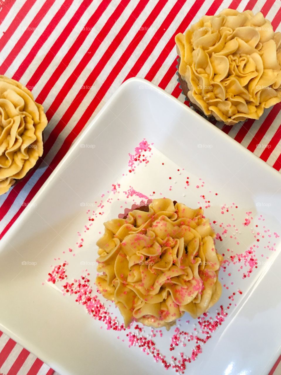 Salted caramel buttercream chocolate cupcakes