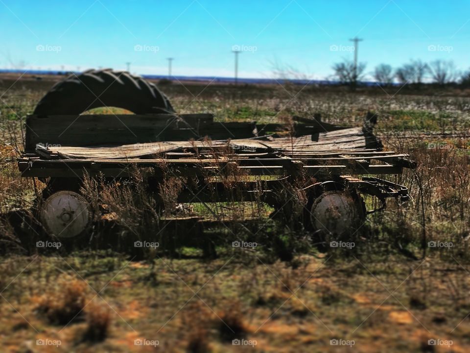 Abandoned cotton trailer. 