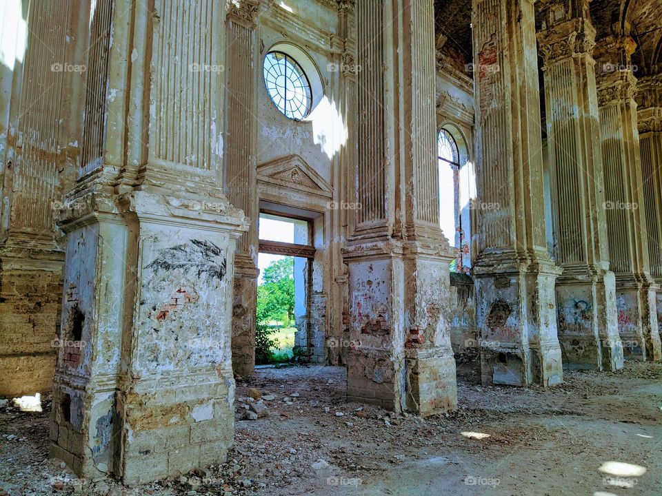 Ruined Cathedral of the Assumption of the Blessed Virgin Mary. Odessa region, Ukraine.