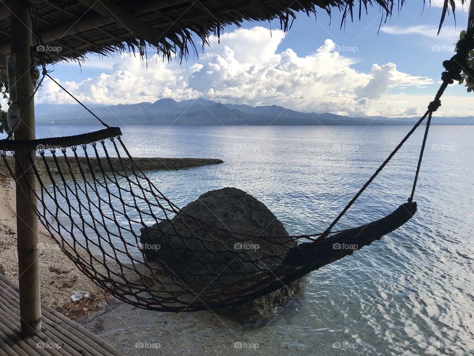 The hammock and the sea.