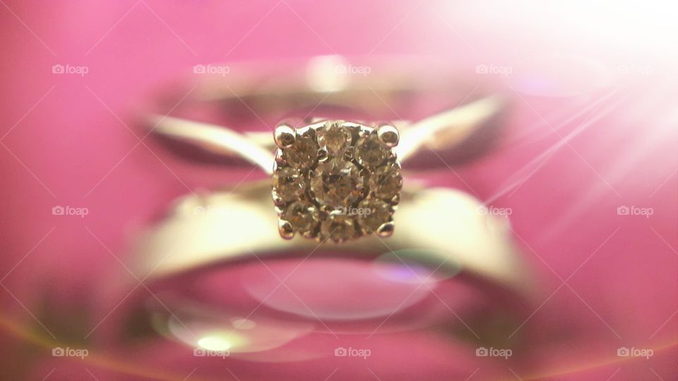 Close-up of shiny wedding ring