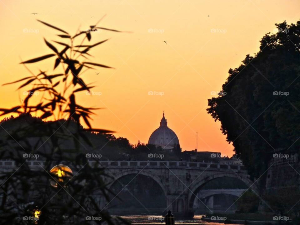 Vatican City Sunset from Tiber (Rome, Italy)