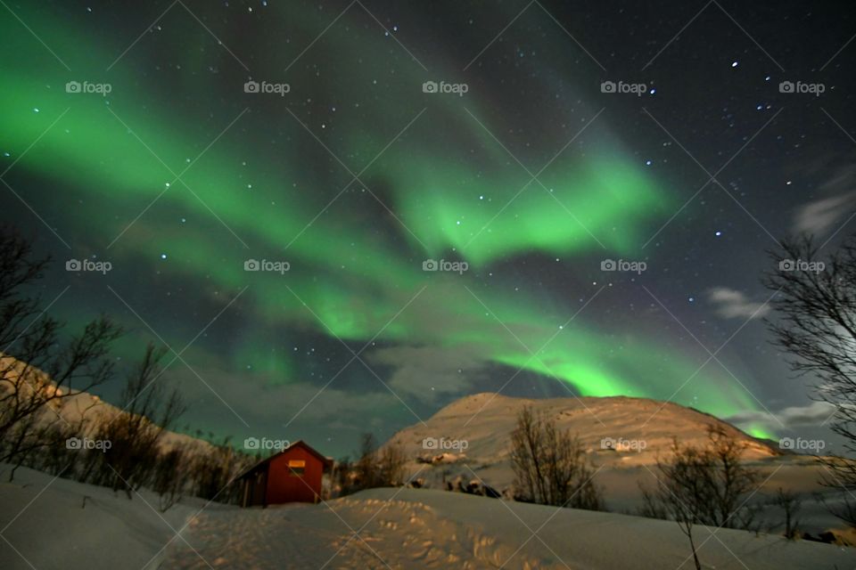 Beautiful Aurora Borealis landscape