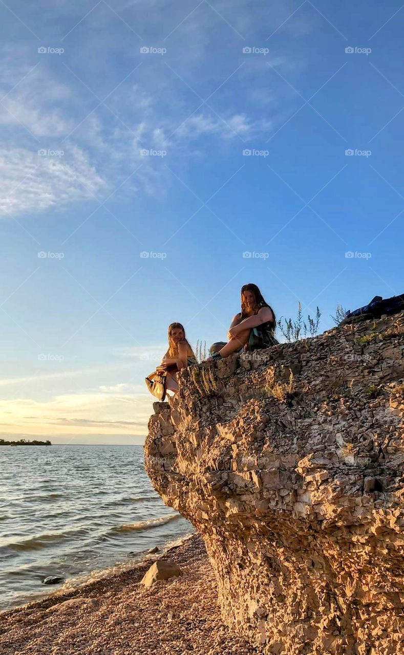 Admiring the view from the beach