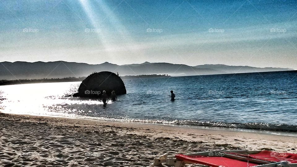 Poetto beach in South Sardinia, Italy