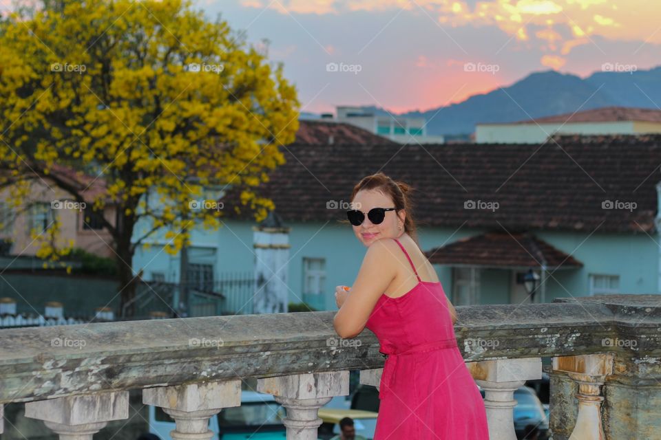 Beautiful day for a walk in a small town in Brazil