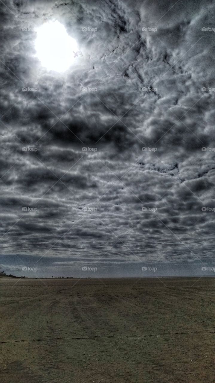 clouds in the beach. Storm