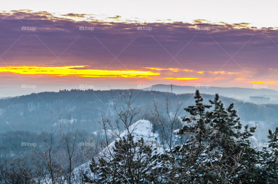 Nature landscape during sunset