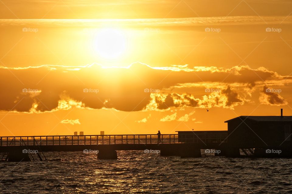 Sunset by the jetty