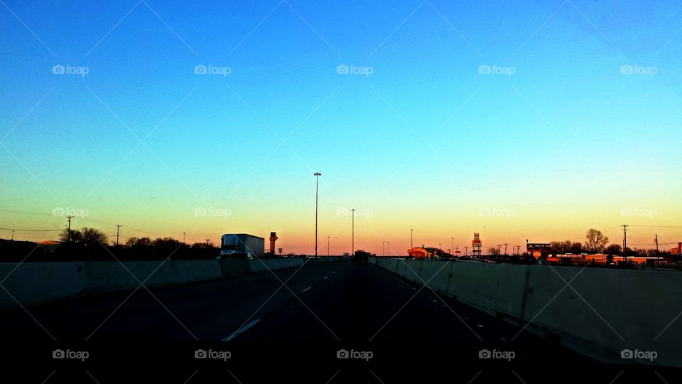 Rainbow Sky. Texas Sunset 