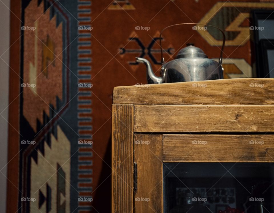 Indoor red background rustic