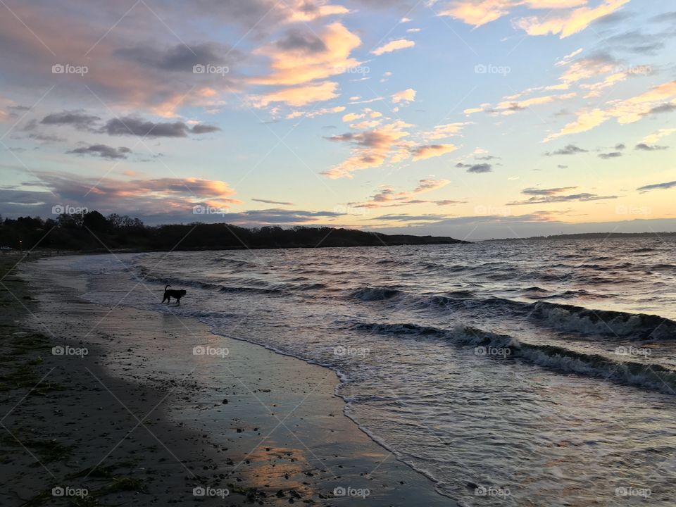 Grey ocean and a beautiful sky