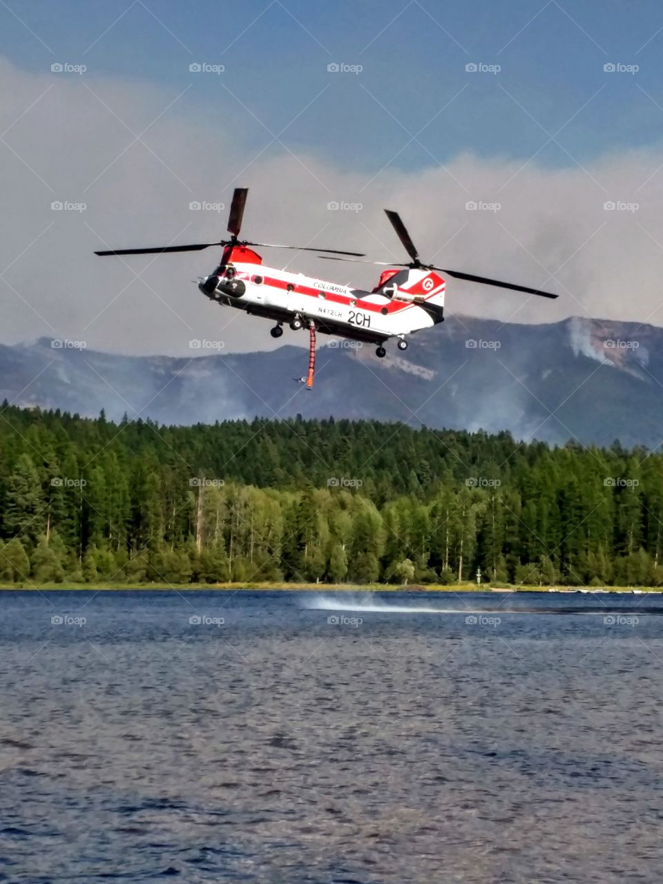 Rice Ridge Fire, aircraft in action, Seeley Lake, MT
