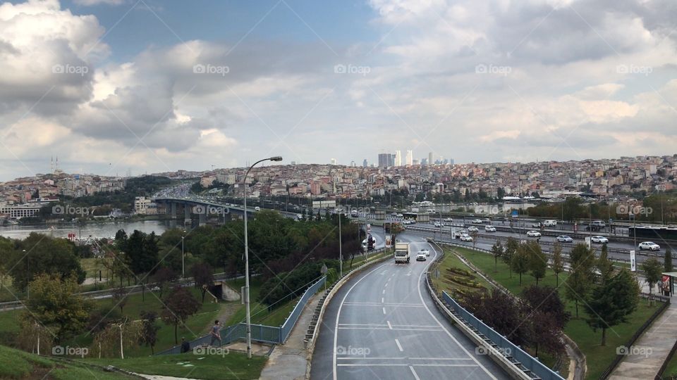 Road. Istanbul city, Turkey. Istanbul is historical city Constantinople.