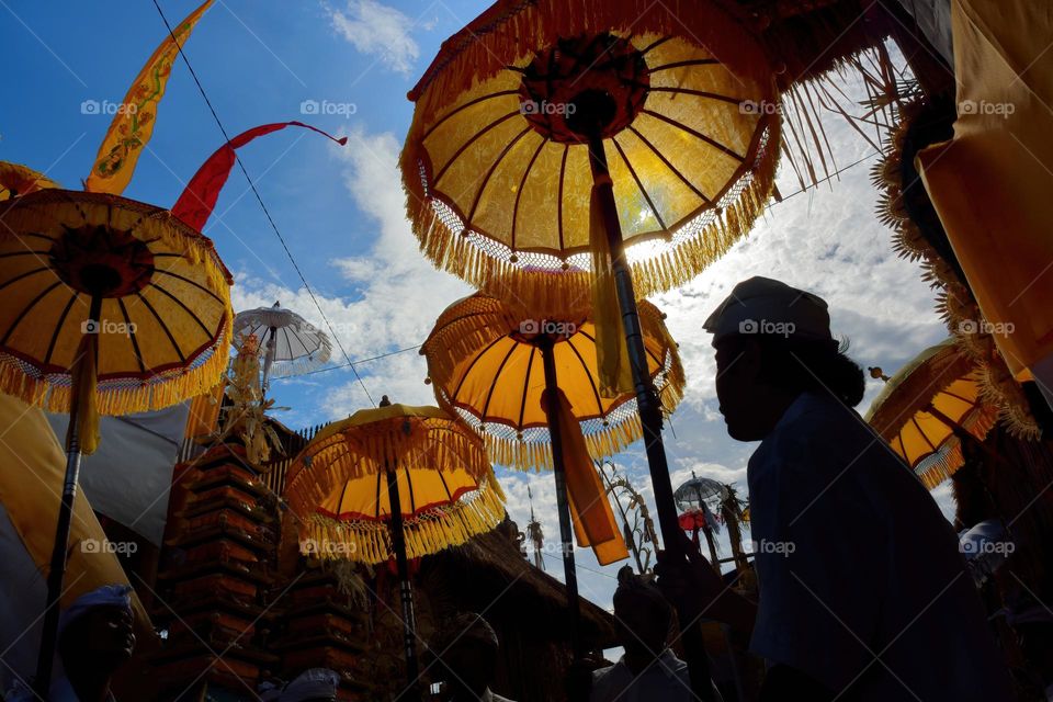 yellow umbrellas