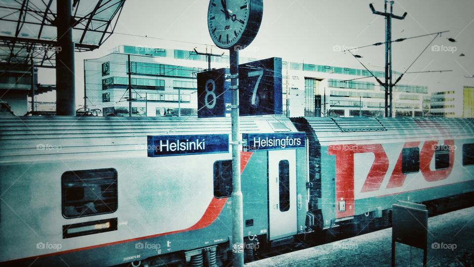 Train departing from Helsinki Central
