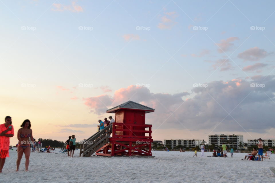Red Lifeguard Stand