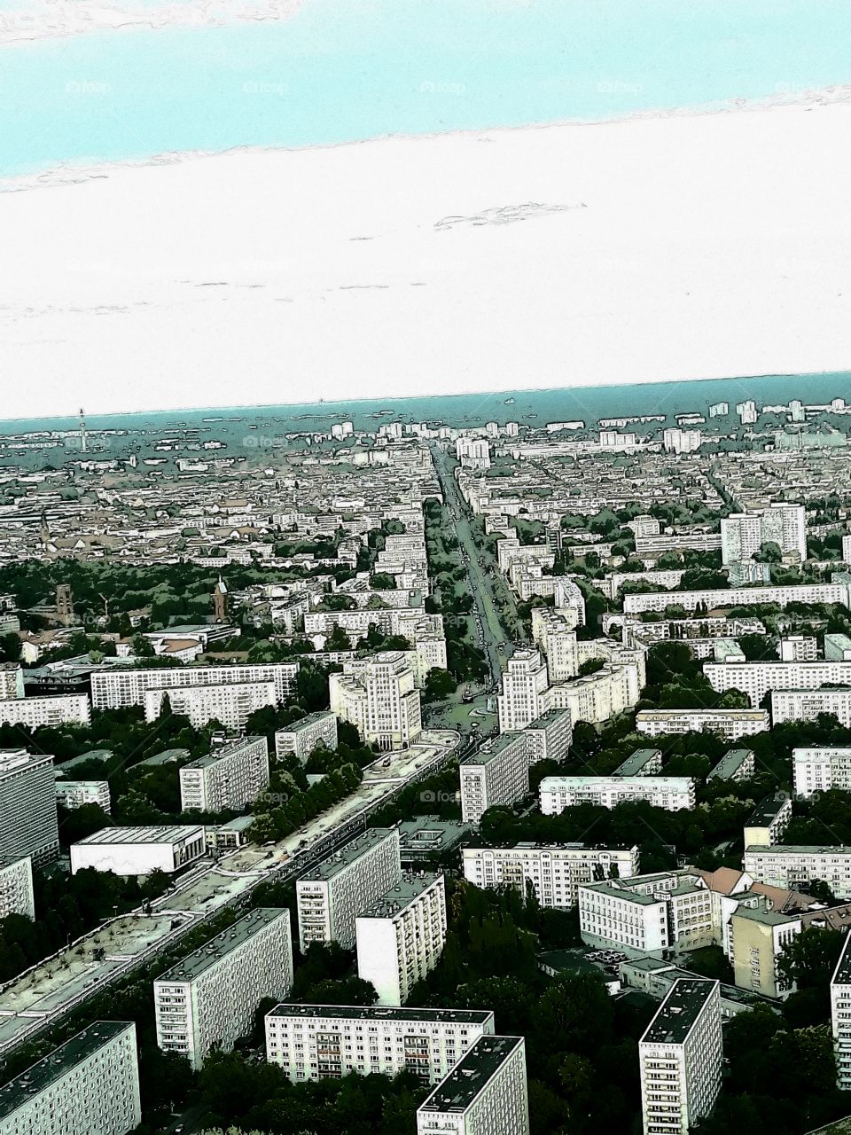 sight from TV Tower Berlin on city