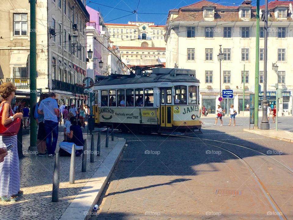 Vintage tram in Portugal 