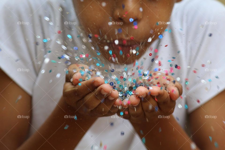 blowing glitter