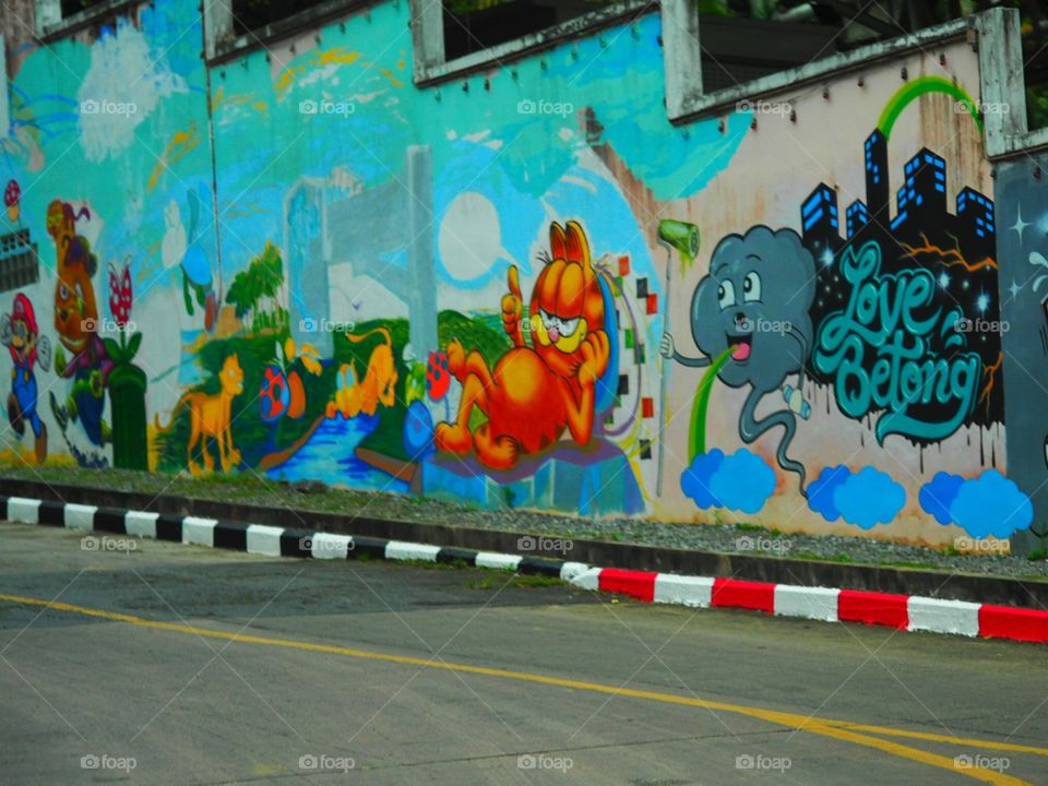 Street art in Betong,Thailand