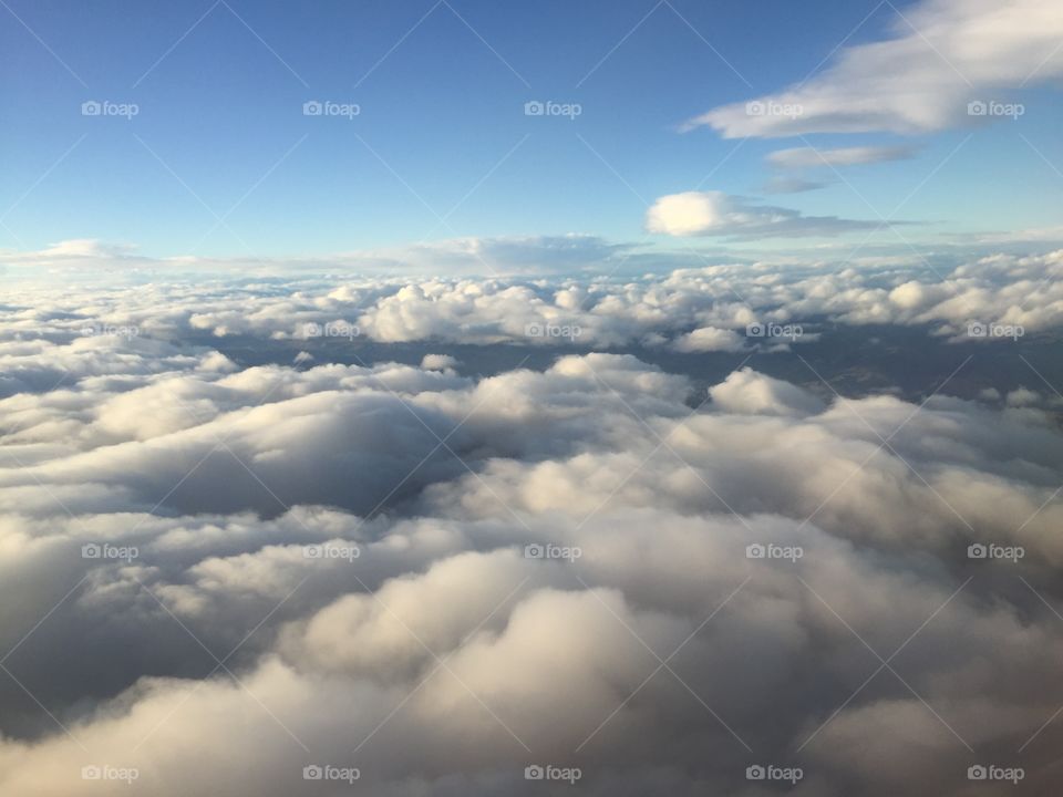 This is what represents me: my passions are animals, art, photography, music, travelling and nature. 
This photo was taken above the clouds from a plane so it represents travelling.