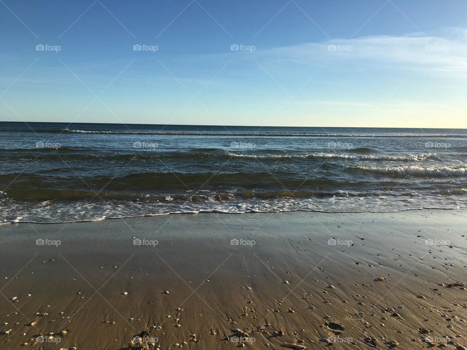 Sand, sea and sky in winter