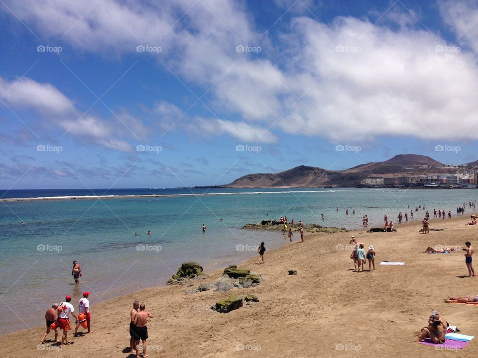 Day at the calm and beautiful beach 