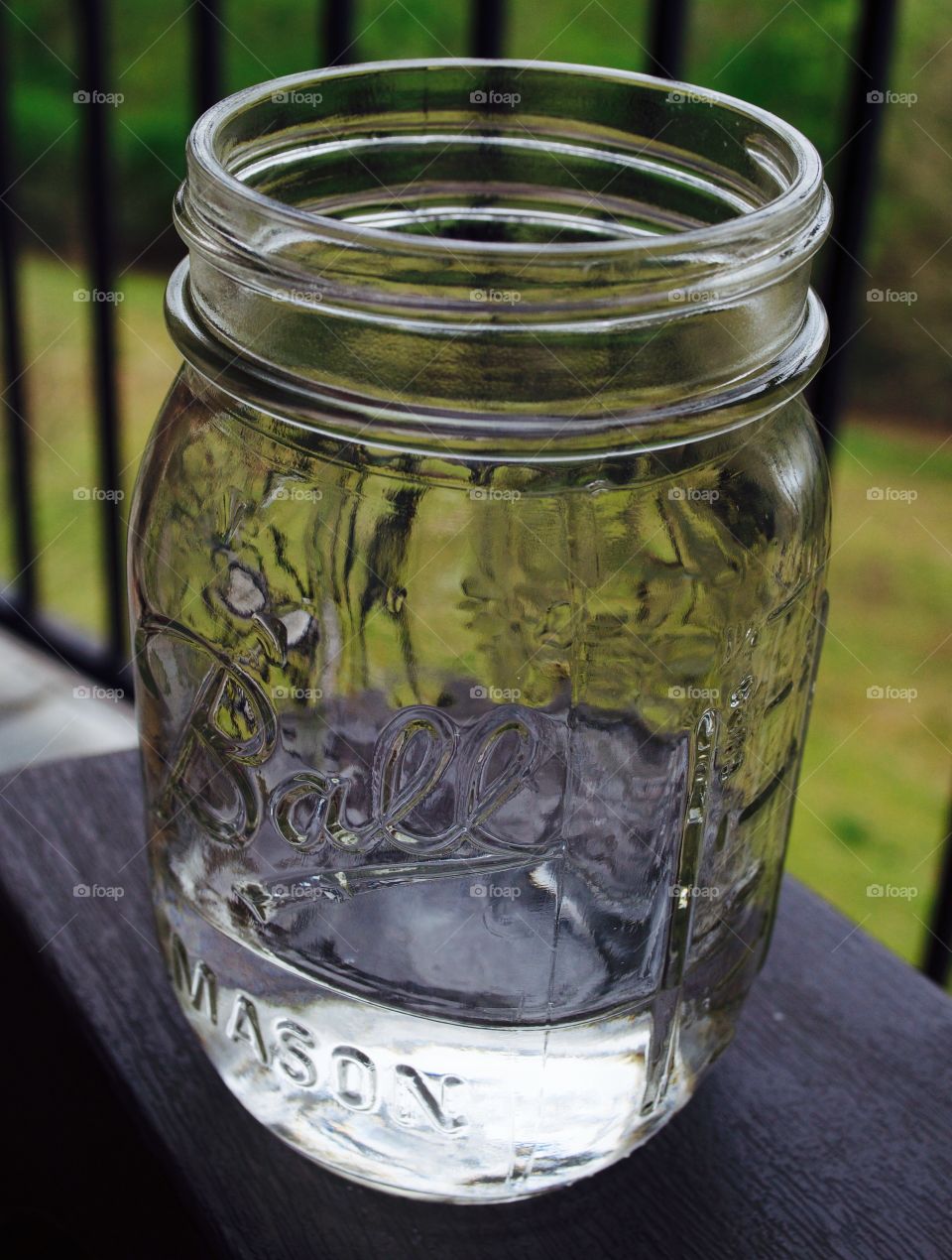 Mason jar. 