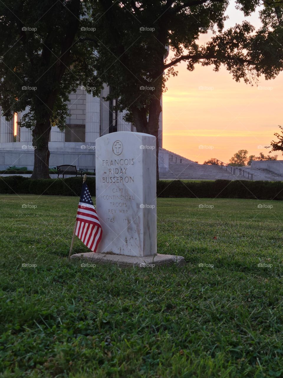 A Soldier's Grave at Sunset. Vincennes, IN