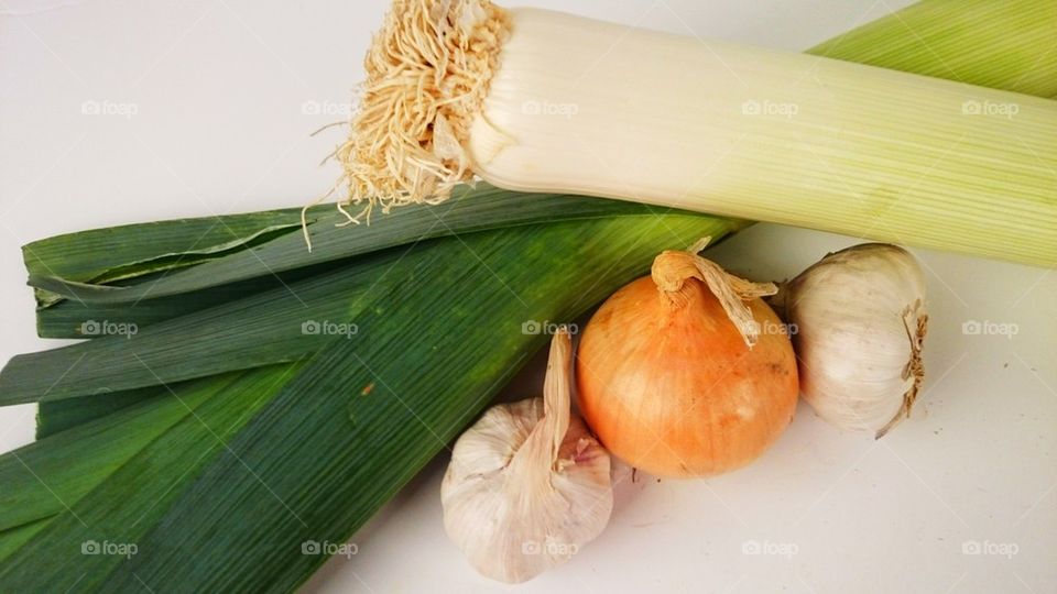onion leek and garlic 