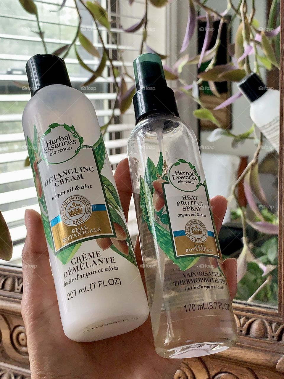 Herbal essences detangling cream and Heat protect spray