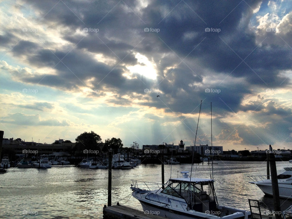 clouds boats brooklyn rays by vincentm