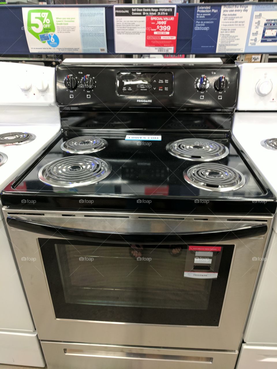 Black electric oven.