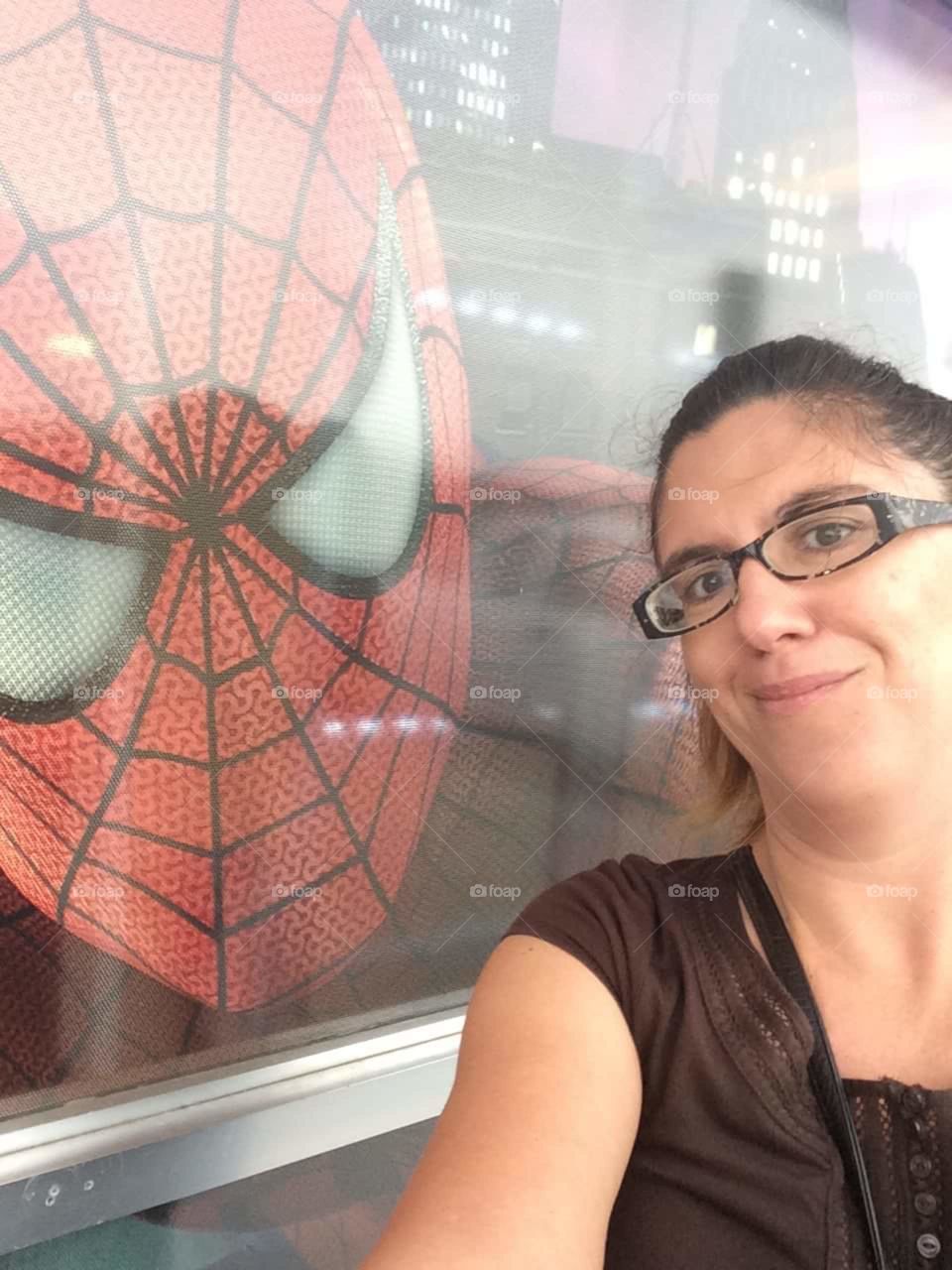 Hanging out with a hero....who doesn't want to be like Spider-Man being a hero stay positive 