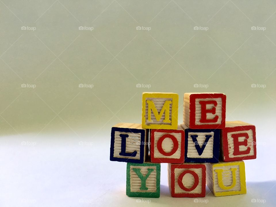 Me love you with colorful blocks