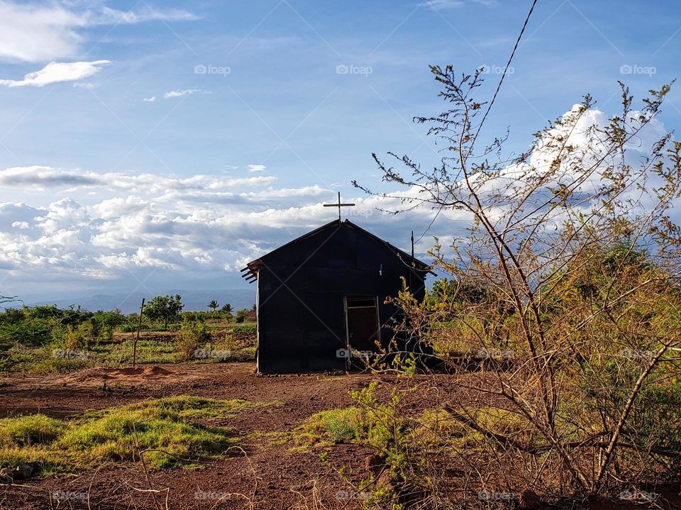 Small church in a rural area at Kilimanjaro Tanzania