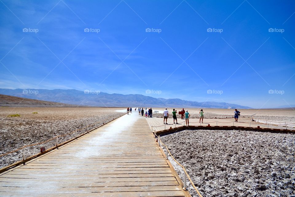 The famous desert plains of Bad Water in Death Valley, California 