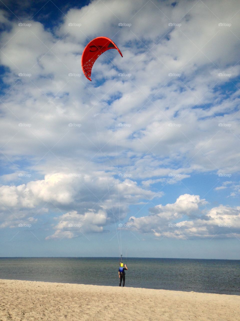 Kiting on Rewa beach Poland 