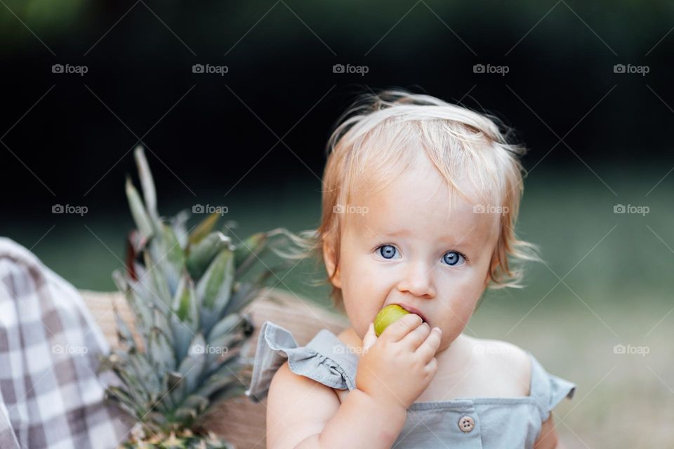 Cute baby with blonde hair