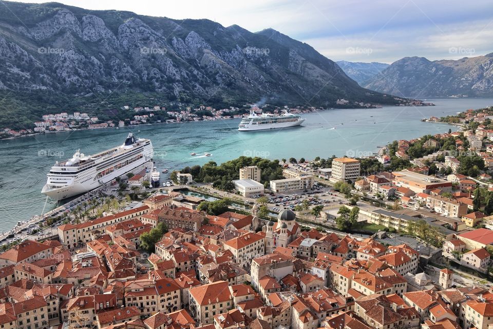 Top view of the town and the bay